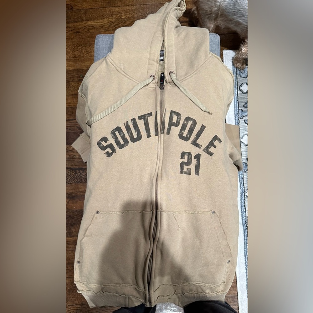 Distressed South Pole Zip Up Jacket